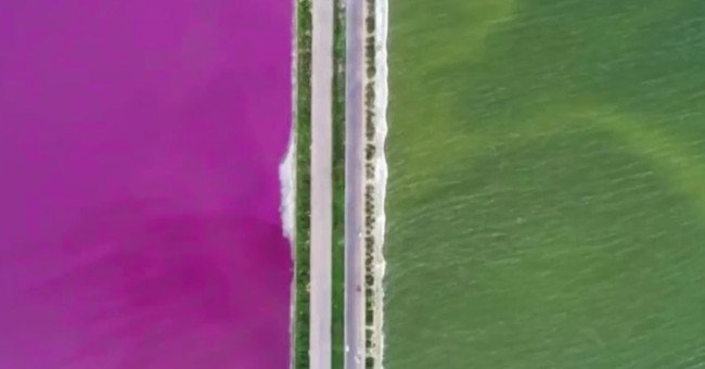 Thủ phạm khiến biến hồ nước muối ở Trung Quốc thành màu cầu vồng 7 sắc
