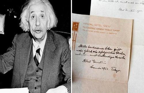 Bản chép tay 95 năm hé lộ bí mật hanh phúc của thiên tài Albert Einstein