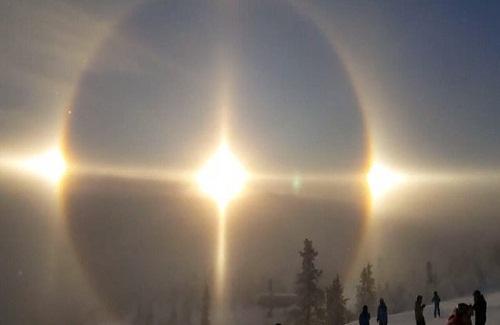 Hiện tượng "Mặt trời ma" hiếm gặp trên bầu trời Thụy Điển