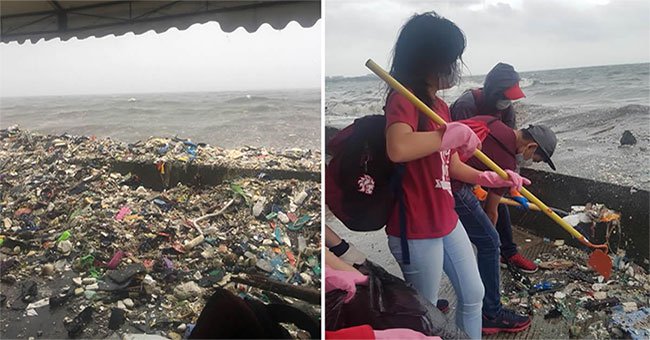 Sóng rác liên tục ập vào bờ biển Philippines