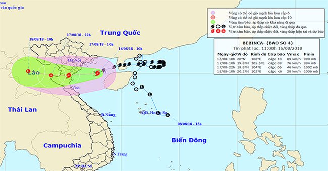 Đêm nay bão vào các tỉnh từ Thái Bình đến Thanh Hóa