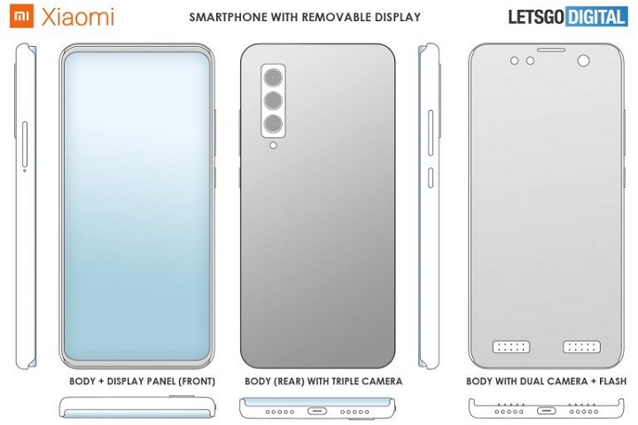 Quên pin rời đi, Xiaomi vừa thiết kế một chiếc điện thoại có màn hình có thể tháo rời