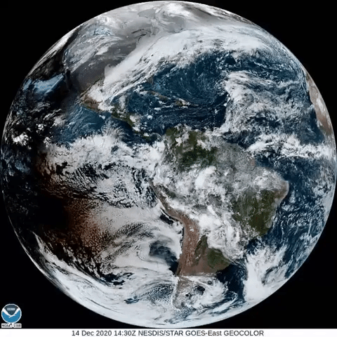 Nhật thực lướt trên Trái đất nhìn từ ảnh vệ tinh