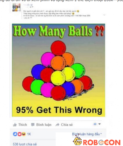 Tháp bóng trong bức tranh được xếp bằng bao nhiêu quả bóng?