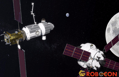 Hình ảnh phác họa trạm vũ trụ Deep Space Gateway.