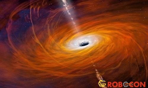 Vật chất xoay tròn theo hình xoắn ốc xung quanh hố đen