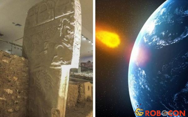  Các bức tranh khắc trên cột đá kể về sự kiện sao chổi va vào Trái Đất.
