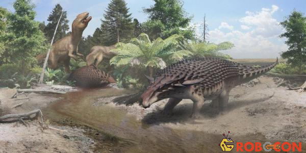 Màu da tương phản giúp nodosaur trốn các loài thú ăn thịt.
