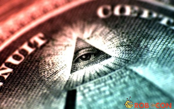 Con mắt trên kim tự tháp của tờ 1 USD là biểu tượng của một tổ chức ngầm đối với các nhà thuyết âm mưu học.