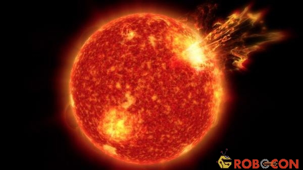 Bão mặt trời mang các hạt electron và proton ở năng lượng cao